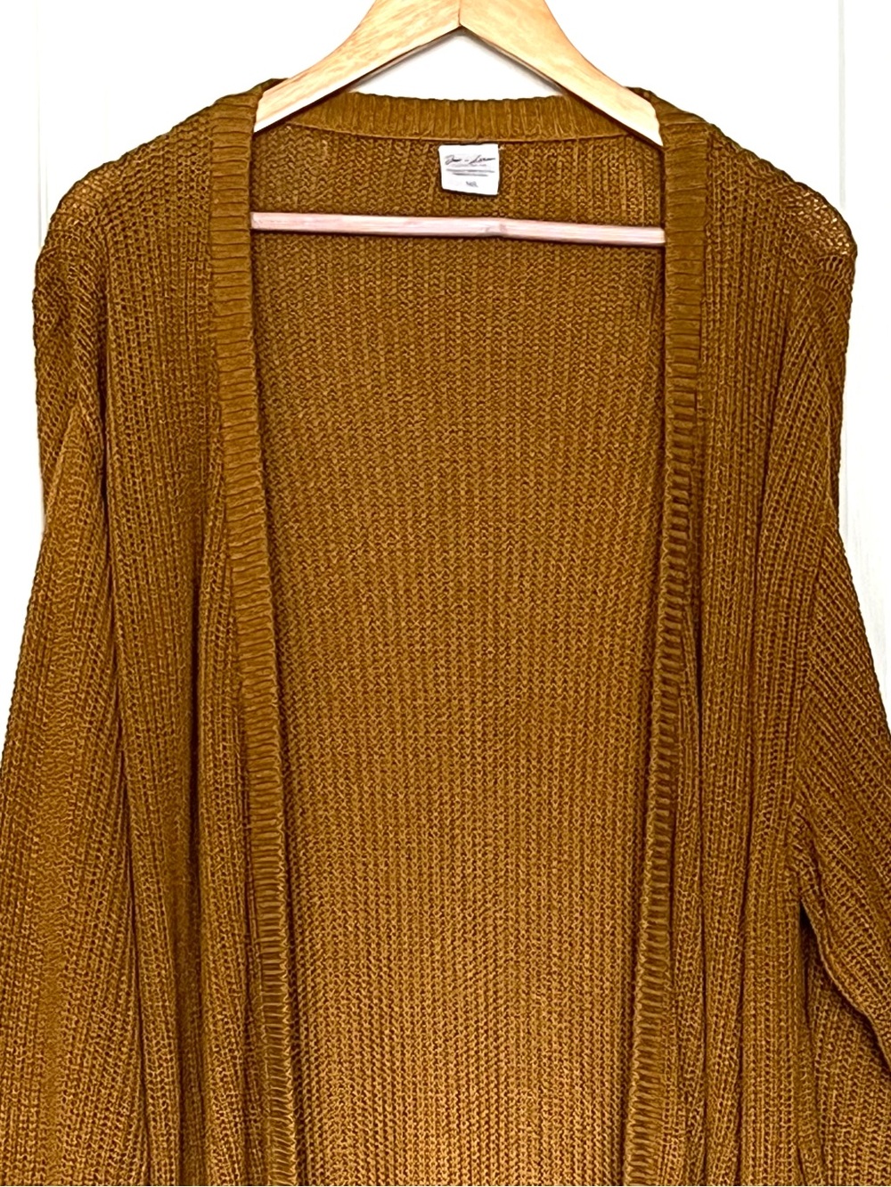 Jax + Lennon Bamboo Organic Cotton Ribbed Knit‎ Cardigan Sweater Mustard M/L - Picture 12 of 15